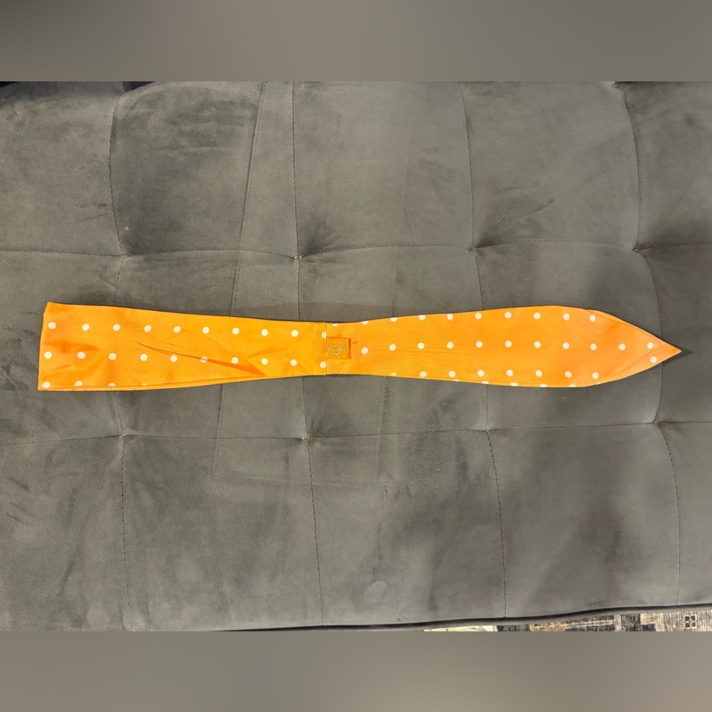 Ralph Lauren Orange Polka Dot Hair Scarf